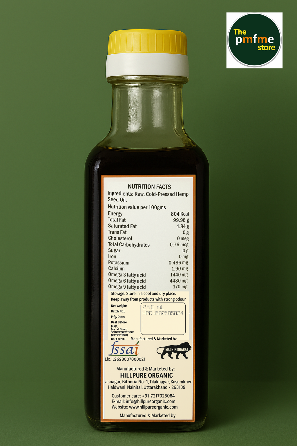 Cold Pressed Hemp Seed Oil 250ml